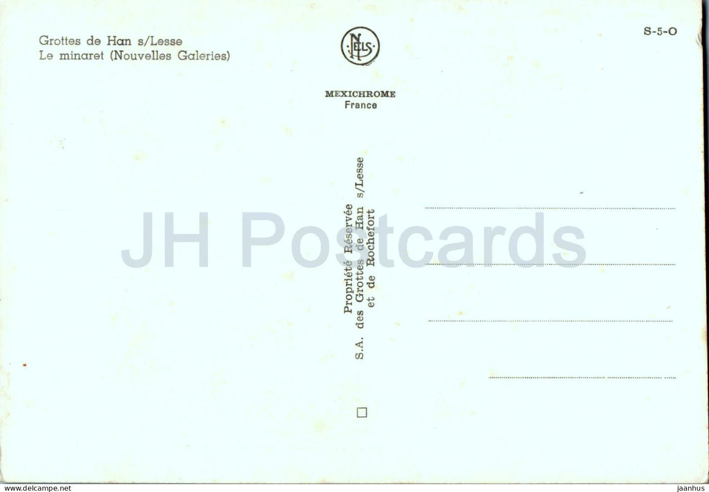 Grottes de Han - Le Minaret - cave - Belgium - unused