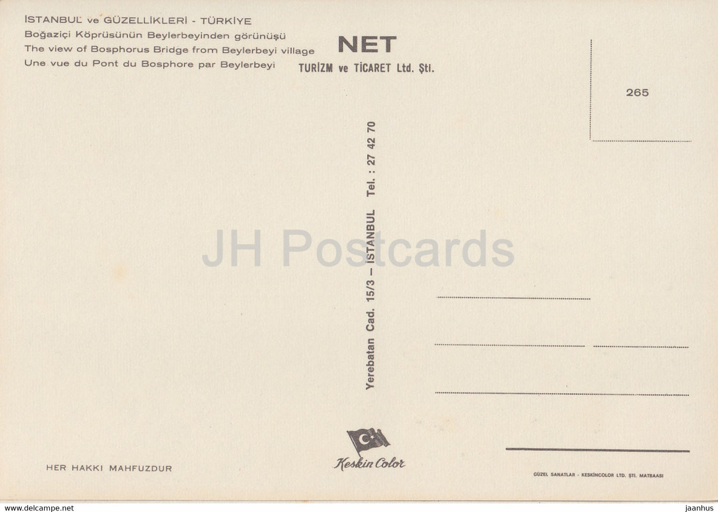 Istanbul - The view of Bosphorus Bridge from Beylerbeyi village - Turkey - unused