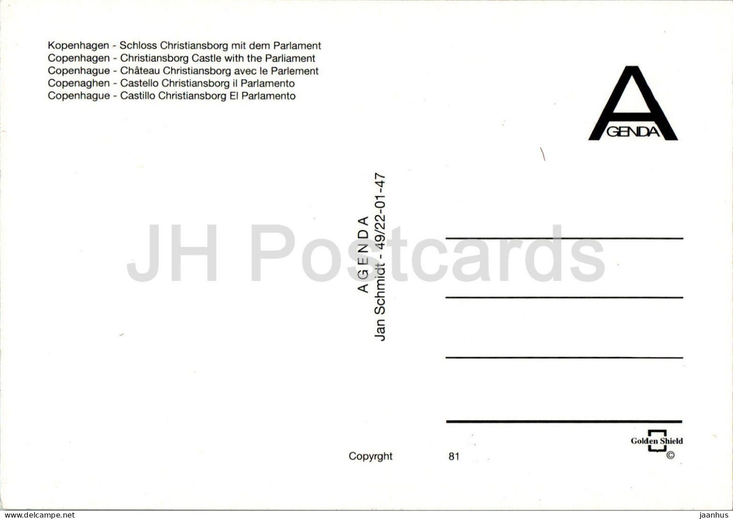 Kopenhagen - Schloss Christiansborg mit dem Parlament - Pferd - 81 - Dänemark - unbenutzt