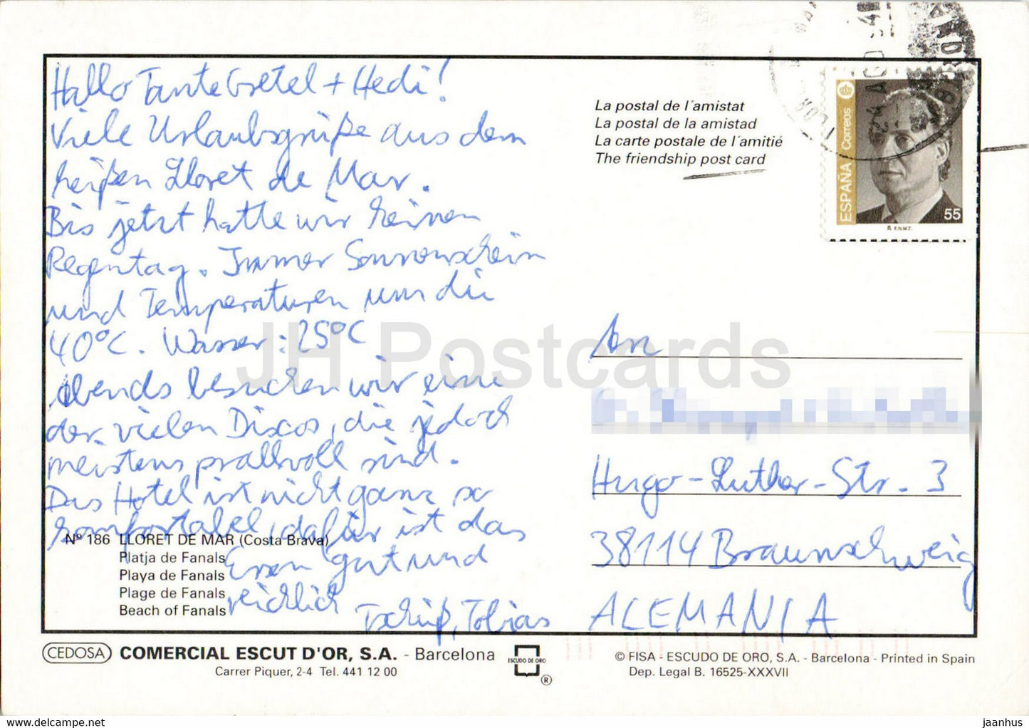 Lloret de Mar - Playa de Fanals - Strand - Boot - 186 - Spanien - gebraucht