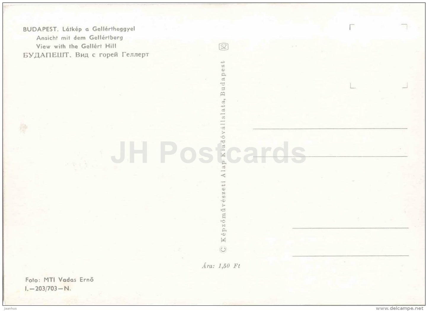 view with the Gellert Hill - Budapest - Hungary - unused - JH Postcards