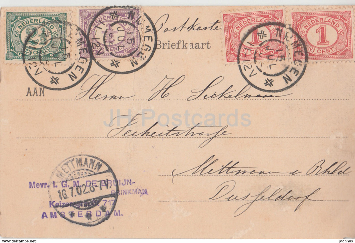 Nijmegen - Ruine Valkhof - alte Postkarte - 1902 - Niederlande - gebraucht