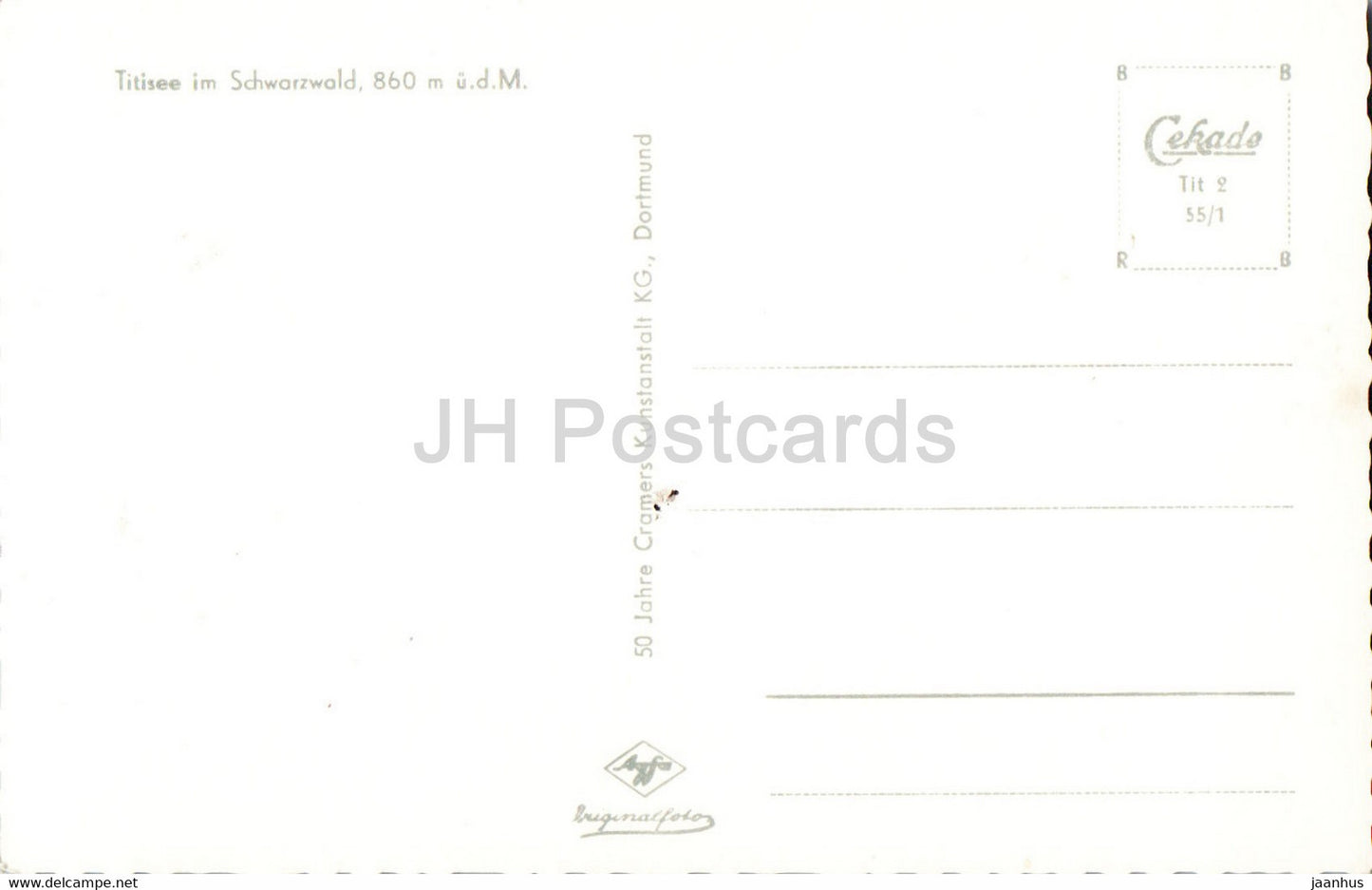 Titisee im Schwarzwald 860 m - Allemagne - inutilisé