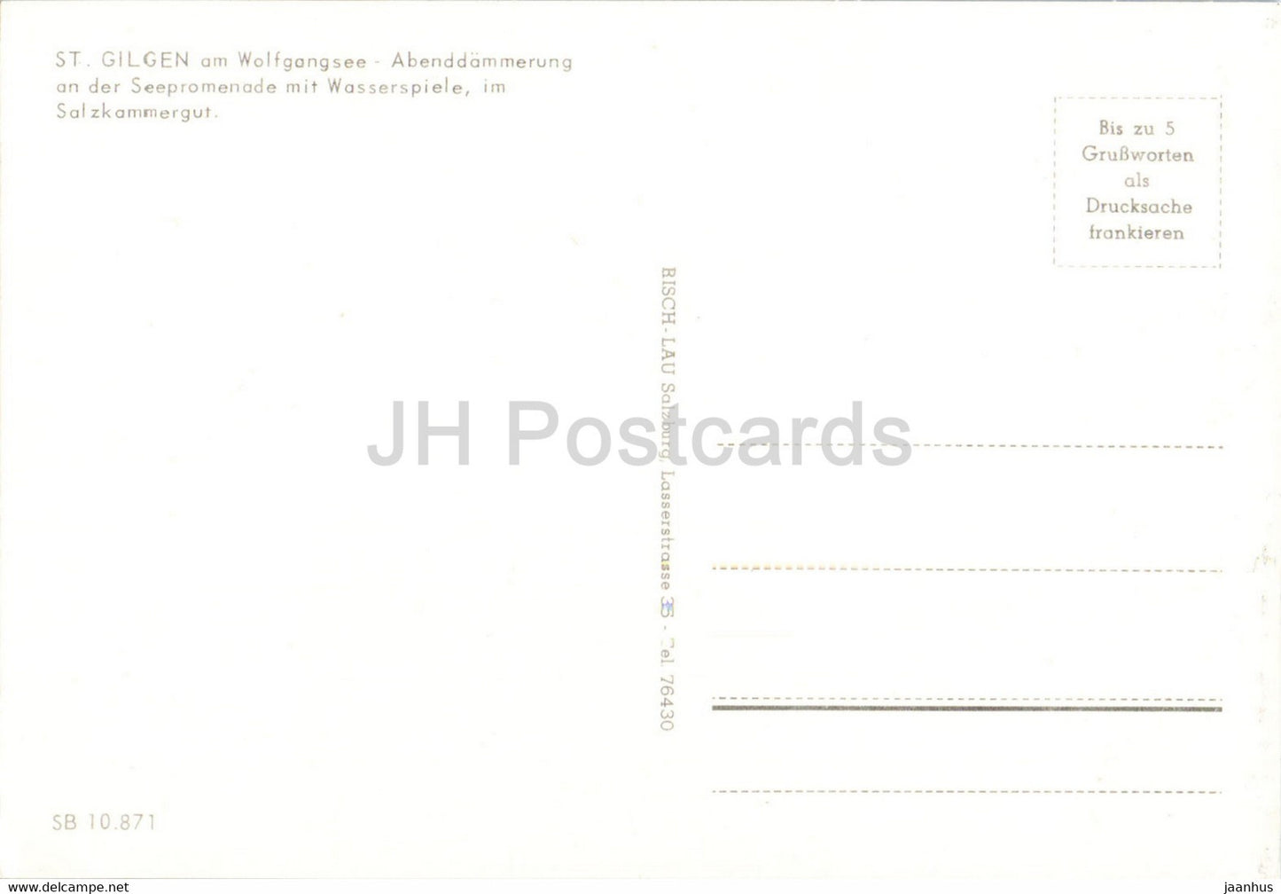 St Gilgen am Wolfgangsee - Abenddammerung an der Seepromenade mit Wasserspiele - Salzkammergut - Austria - unused