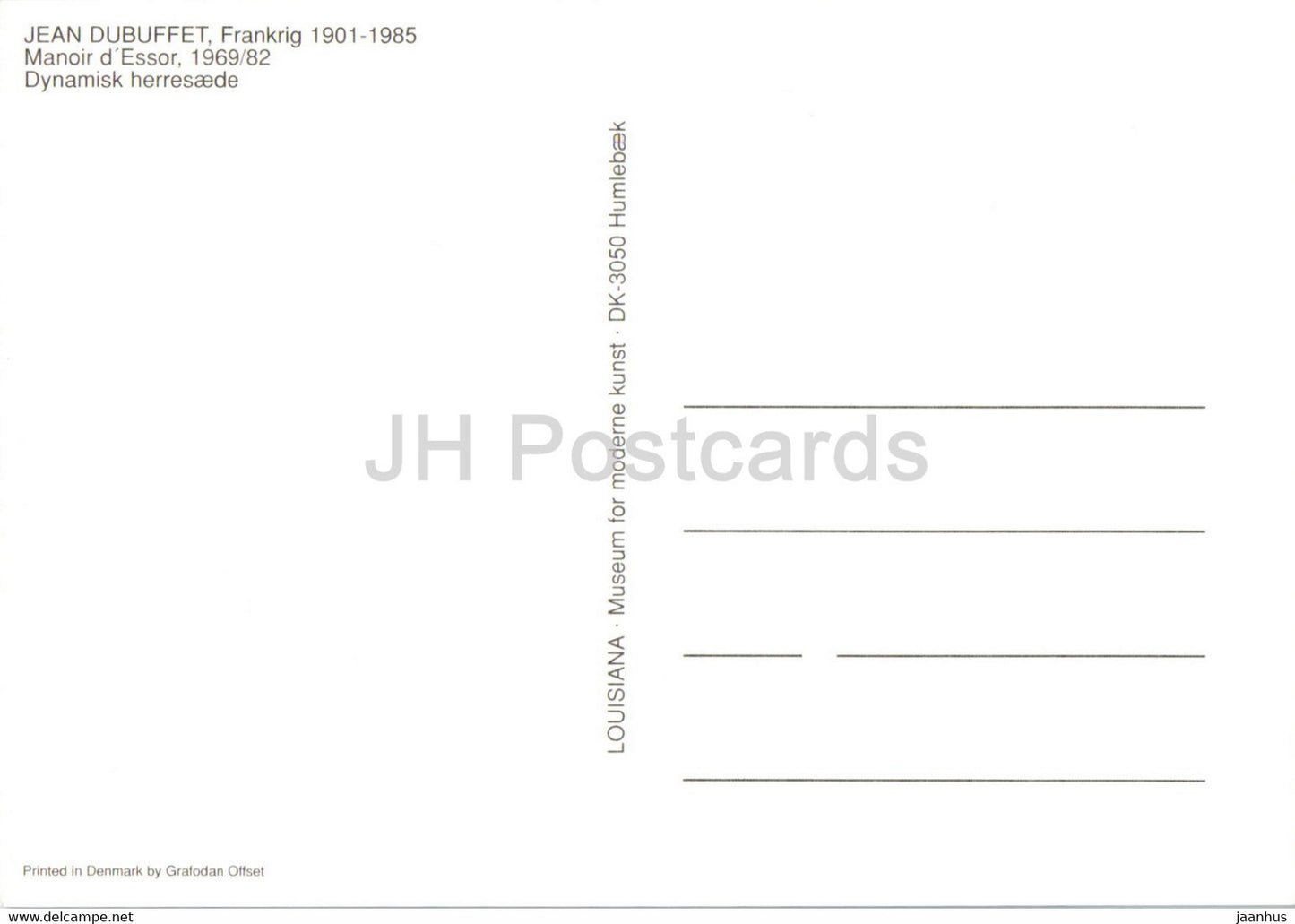 Art de Jean Dubuffet - Manoir d'Essor - Louisiana Museum of Modern Art - Art français - Danemark - inutilisé
