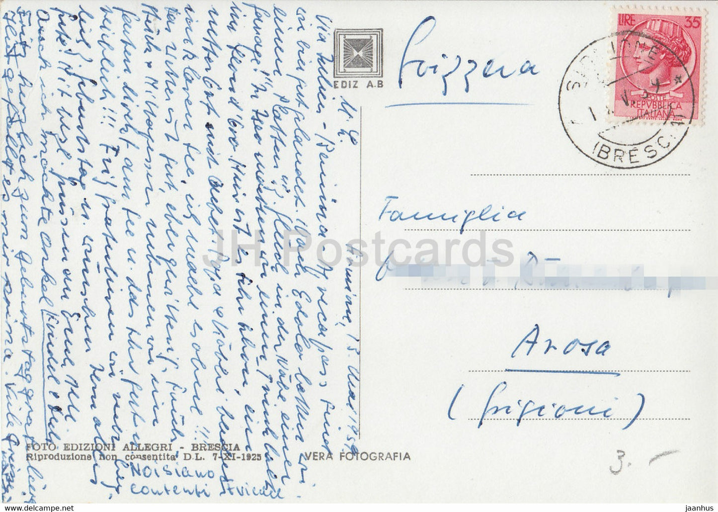 Sirmione - Veduta aerea della penisola - Aerial view of the peninsula - old postcard - 1959 - Italy - used