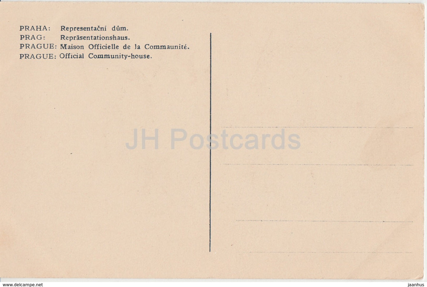 Praha - Prague - Representacni dum - Official Community House - tram - cars - old postcard - Czech Republic - unused