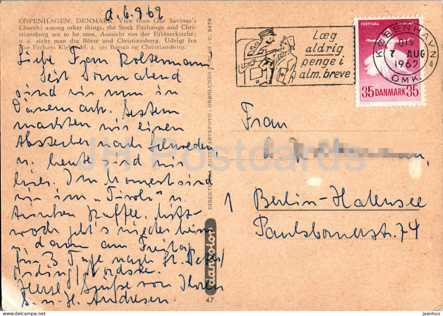 Copenhague - Kobenhavn - Vue depuis l'église de Notre Sauveur - 47 - 1962 - Danemark - occasion