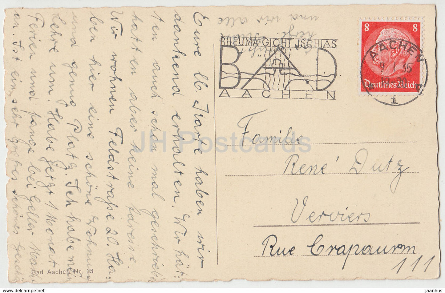 Bad Aachen - Ponttor - 13 - old postcard - 1935 - Germany - used