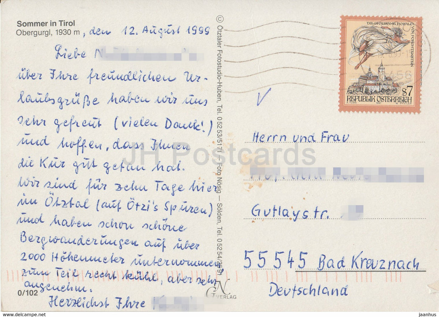 Obergurgl 1930 m - Sommer in Tirol - 1999 - Autriche - occasion