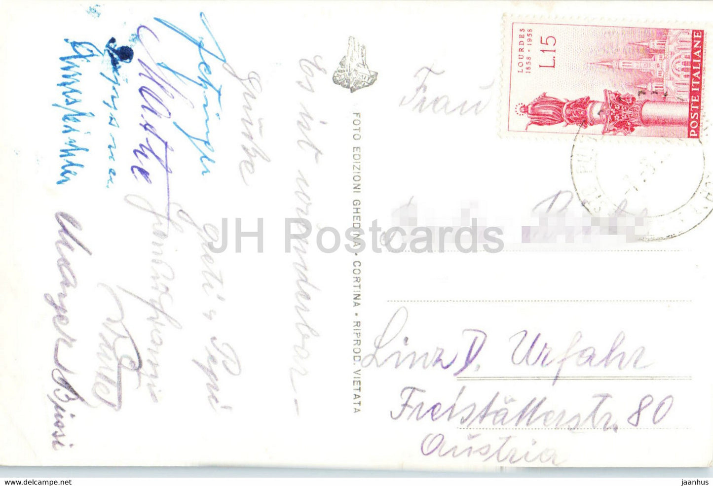 Passo di Monte Croce 1656 - Kreuz Berg Pass - old postcard - 1958 - Italy - used