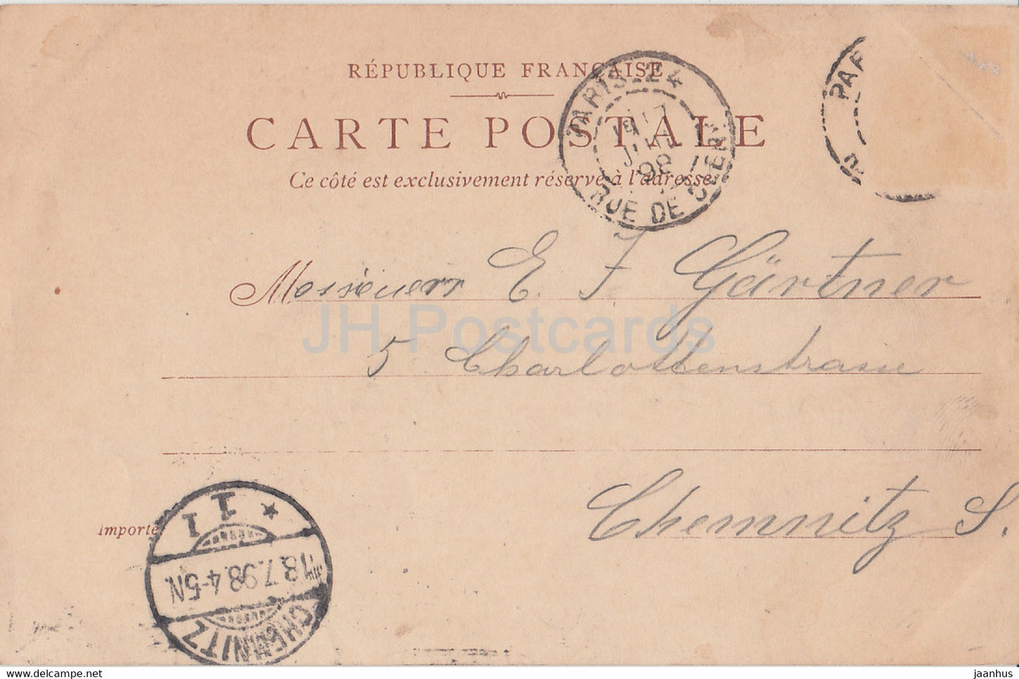 Paris - Lion de Belfort - old postcard - 1898 - France - used