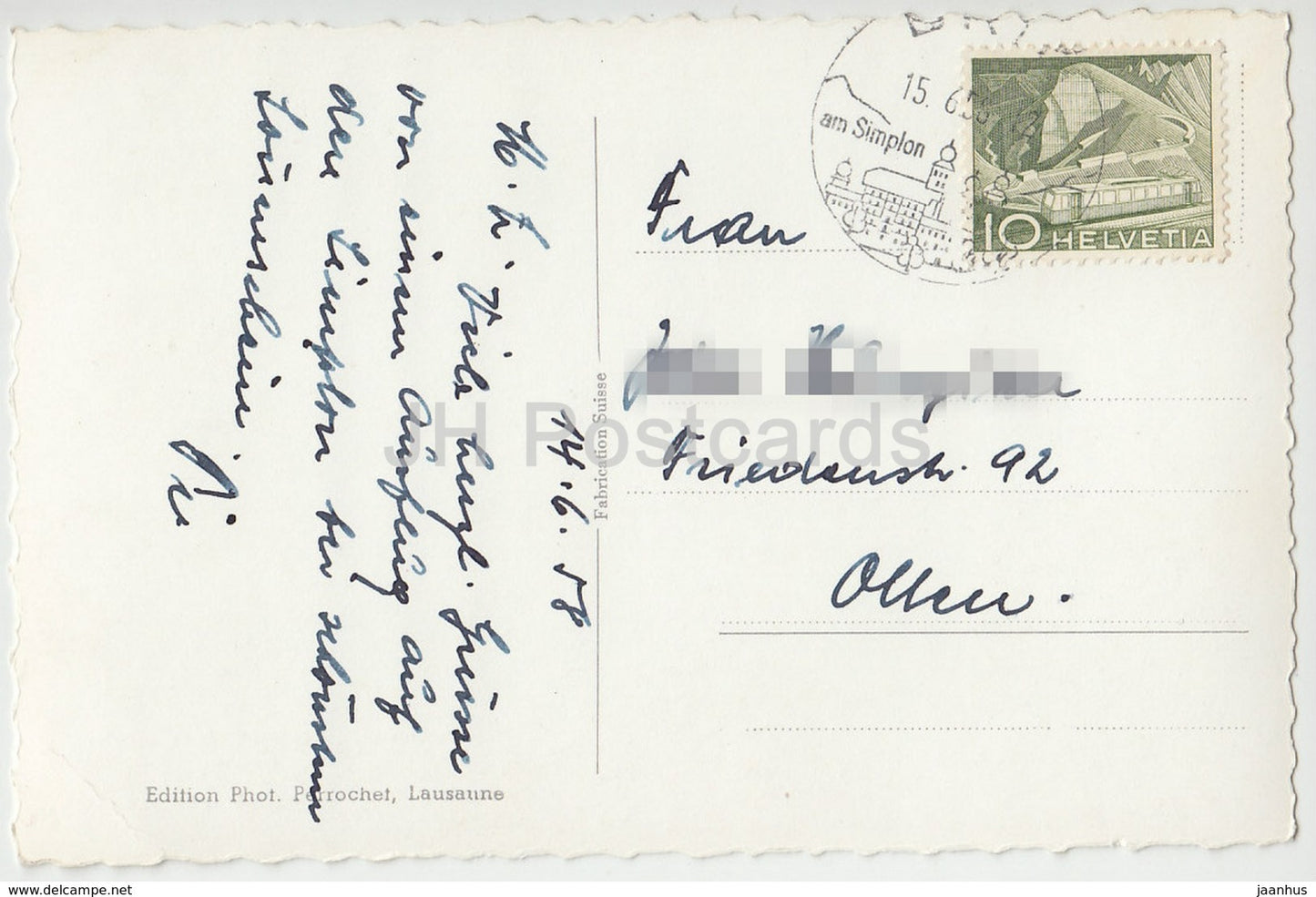 Simplon-Kulm - See & Hospiz - 1515 - Switzerland - 1958 - used