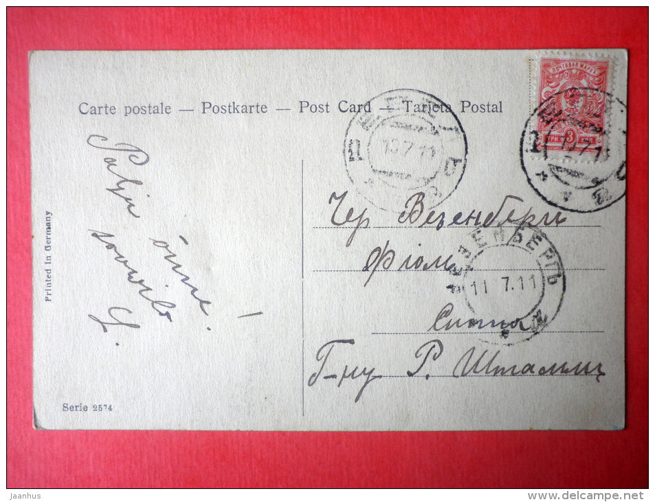 steam boat - ship - SSB - Serie 2574 - Germany - sent from Wesenberg to Reval Estonia Imperial Russia 1911 - JH Postcards