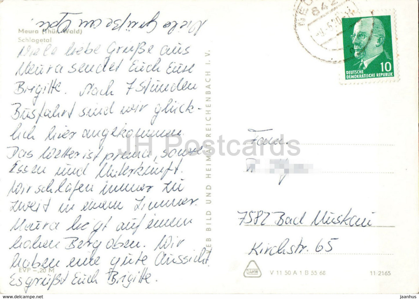 Meura - Schlagetal - Thur Wald - Germany DDR - used