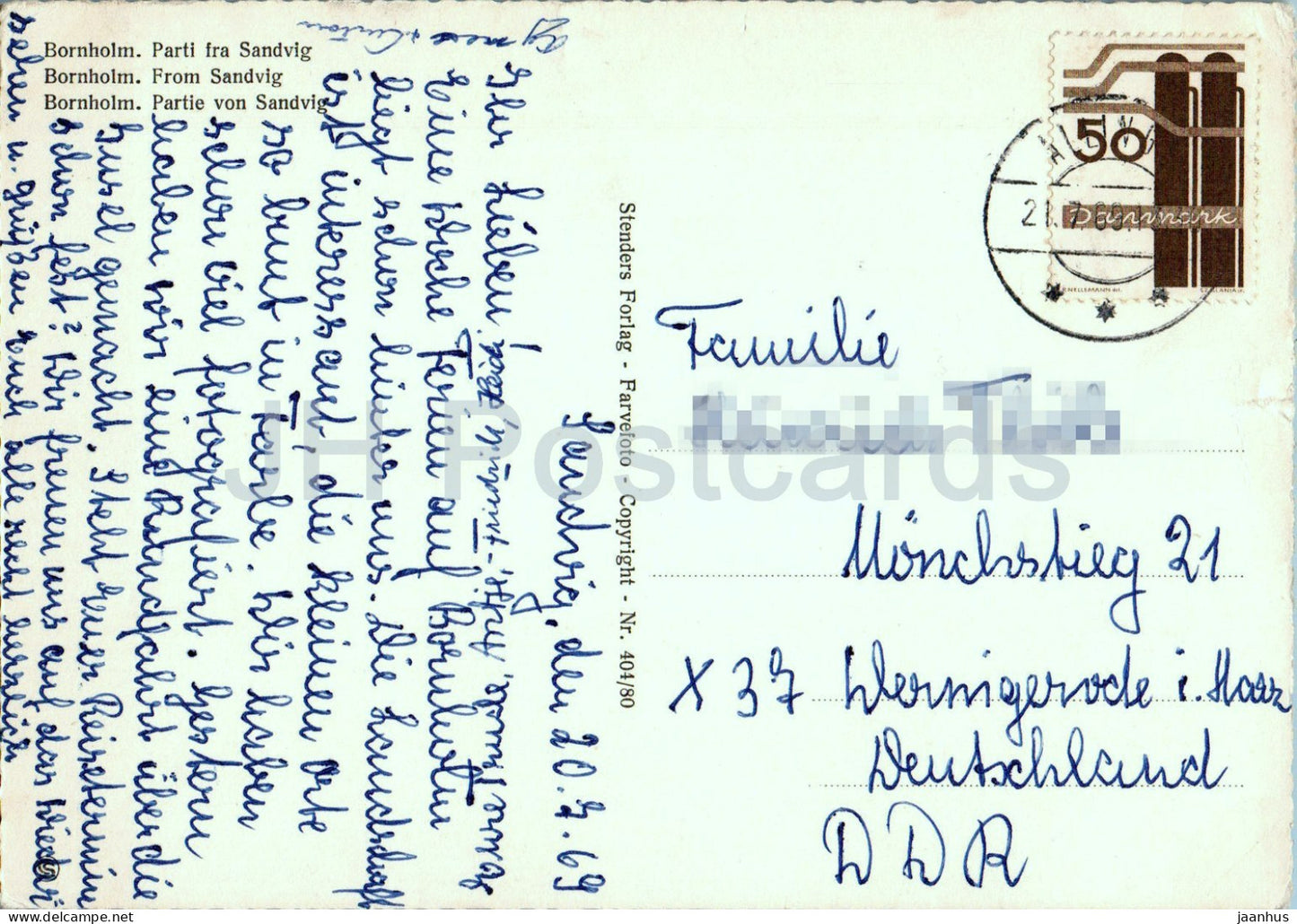 Bornholm - Parti fra Sandvig - View from Sandvig - 404/80 - 1969 - Denmark - used