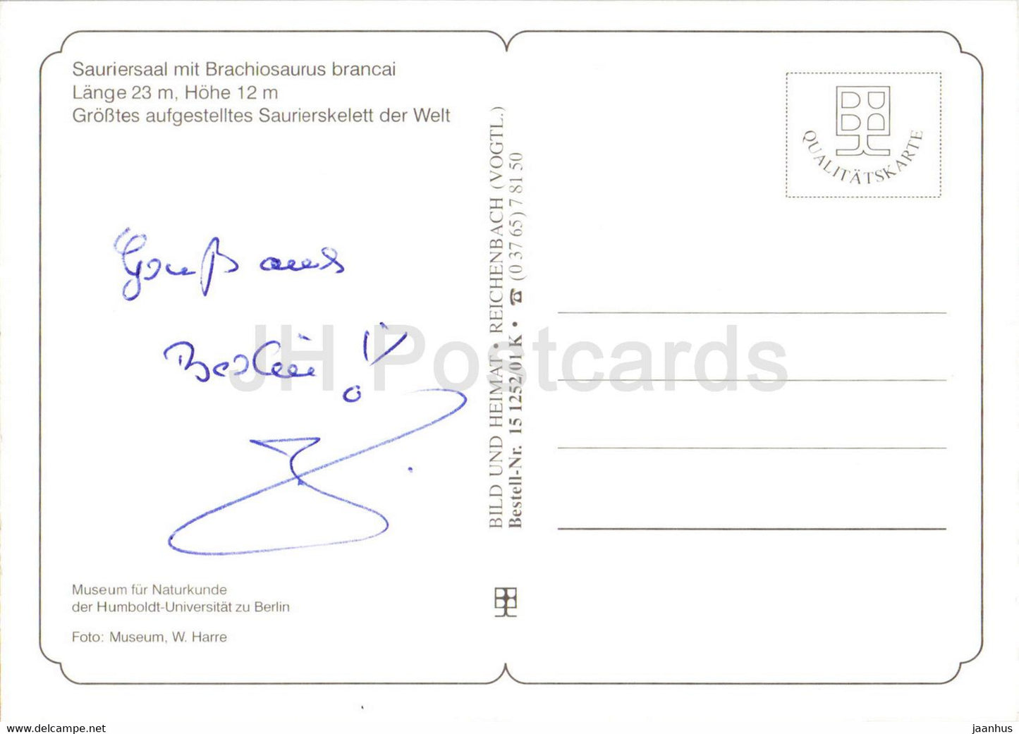 Sauriersaal mit Brachiosaurus brancai - dinosaur - Museum für Naturkunde - Germany - used