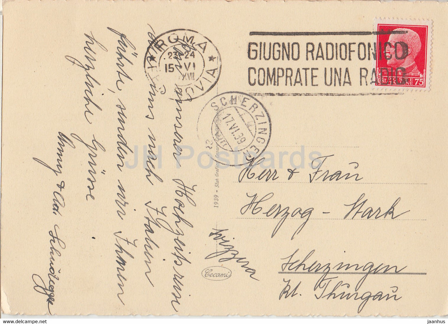 Roma - Rome - Piazza dell'Esedra e Stazione Ferroviaria di Termini - old postcard - 1939 - Italy - used