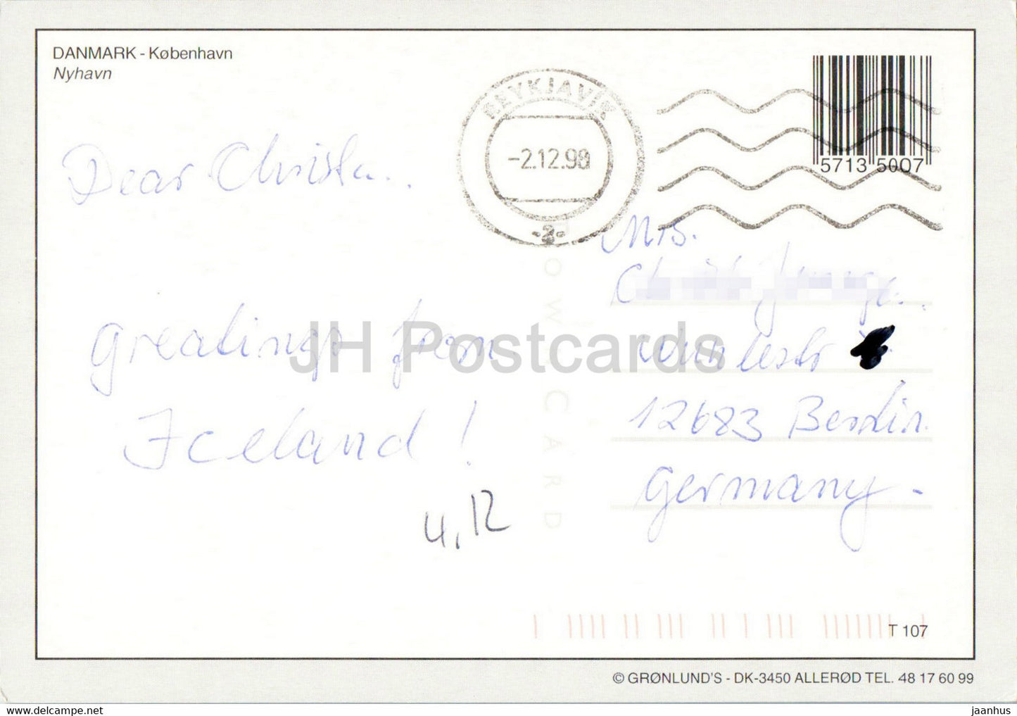 Copenhague - Nyhavn - bateau - 107 - 1998 - Danemark - d'occasion