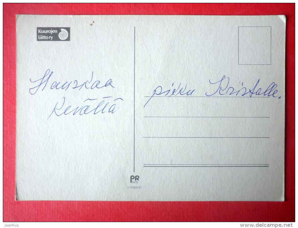 illustration by Best Sweet - girl cleaning - besom - Finland - circulated in Finland - JH Postcards