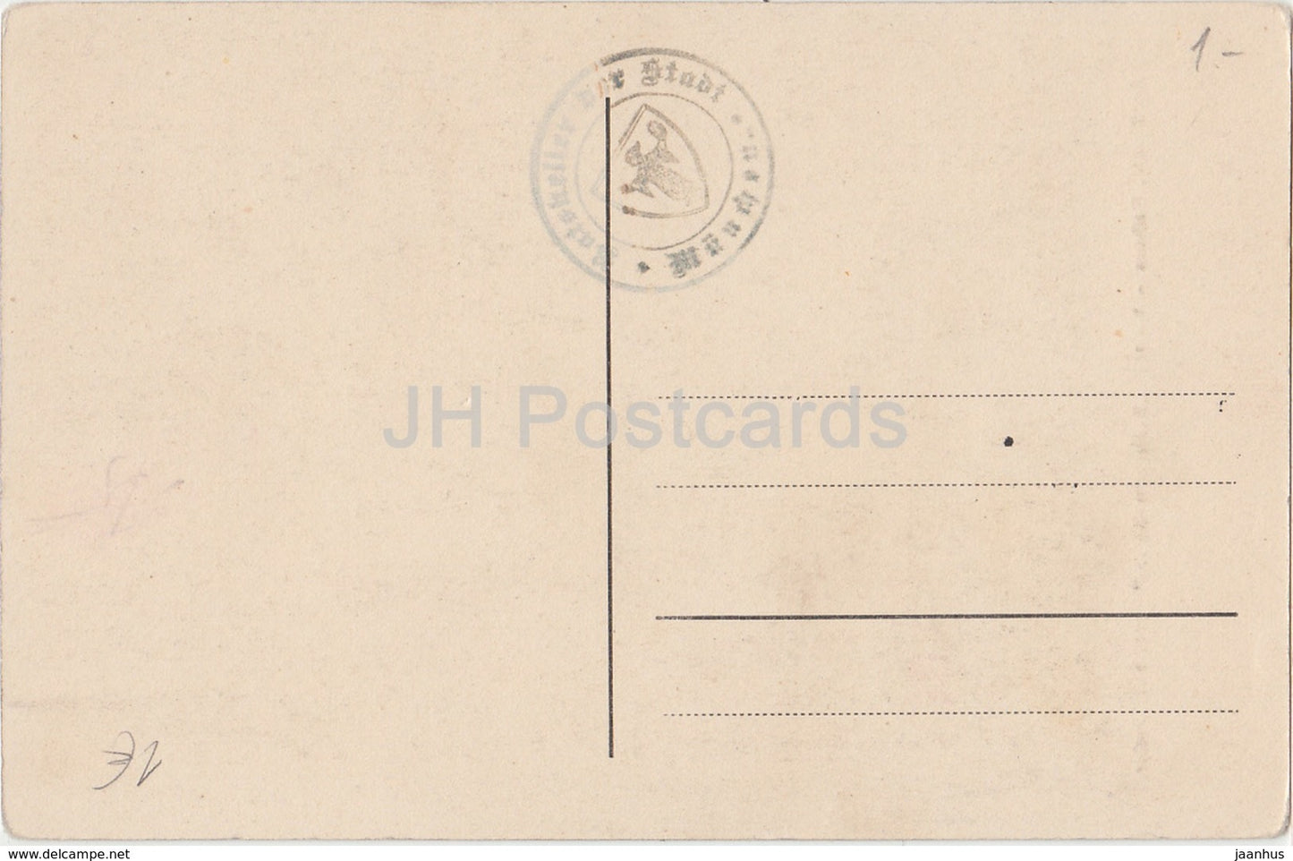 painting by F. Pacher - Zuviel des Guten - art - Munchen Rathaus Keller - Germany - unused