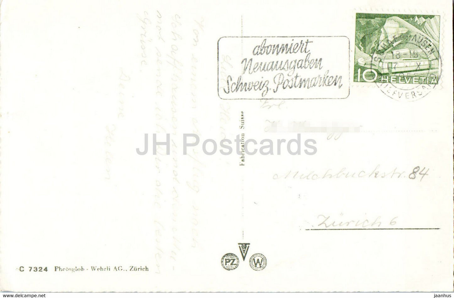 Schaffhausen mit Munot - 7324 - carte postale ancienne - Suisse - utilisé