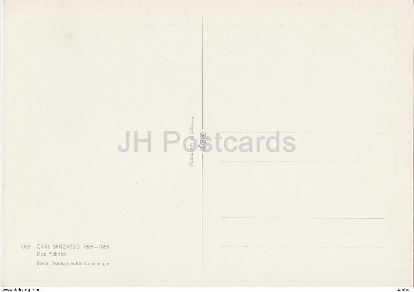 painting by Carl Spitzweg - Das Picknick - 1038 - German art - Germany - unused