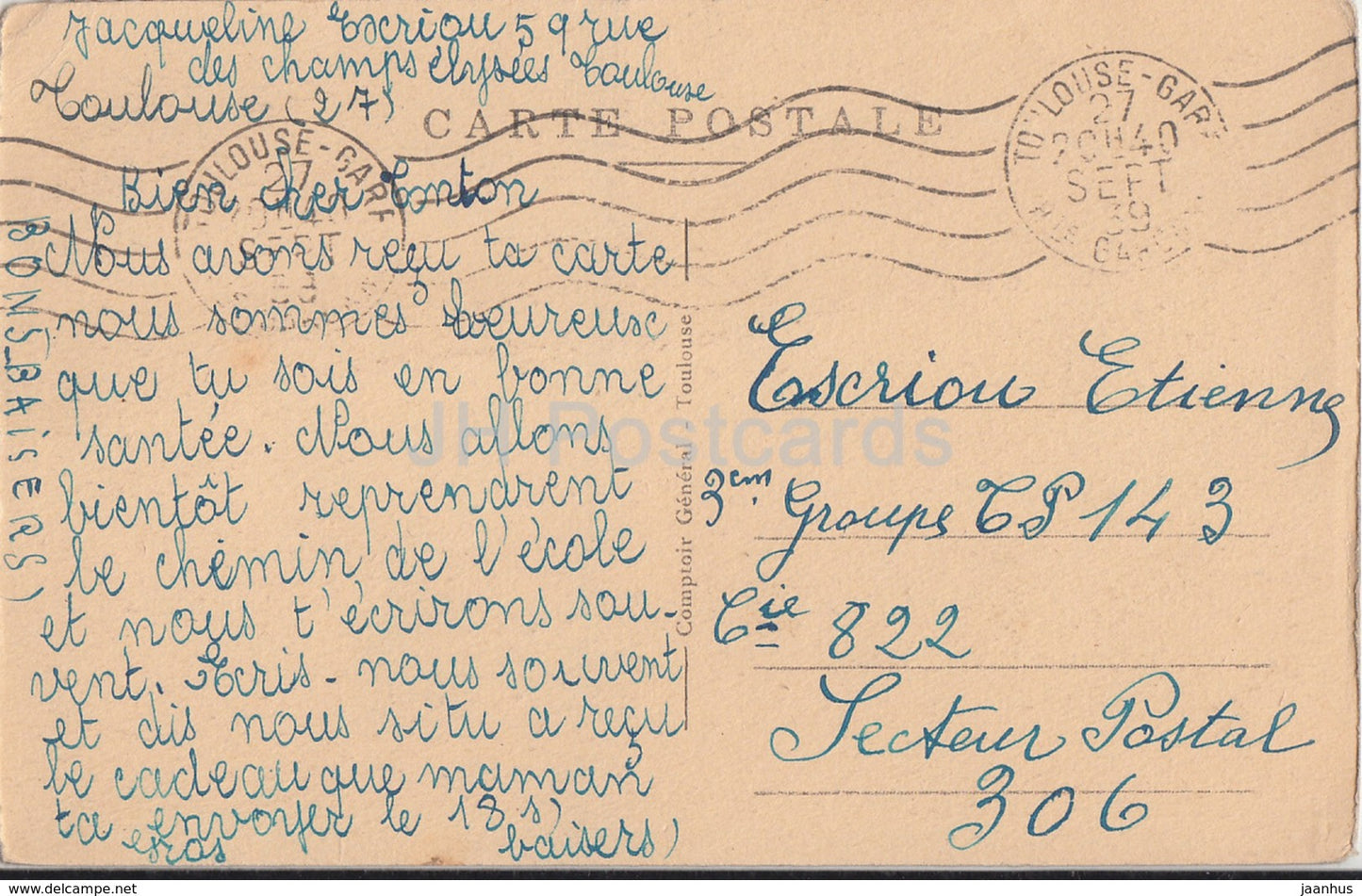 Toulouse - Le Clocher de Saint Sernin - église - 17 - carte postale ancienne - 1939 - France - occasion