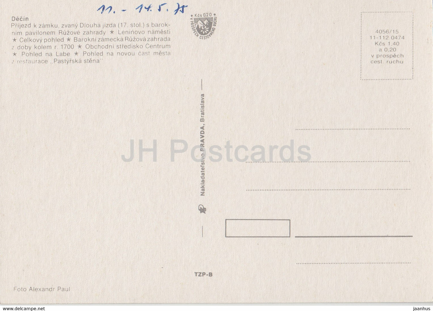 Decin - castle - Lenin square - general view - shop - bridge - multiview - 1975 - Czechoslovakia - Slovakia - used