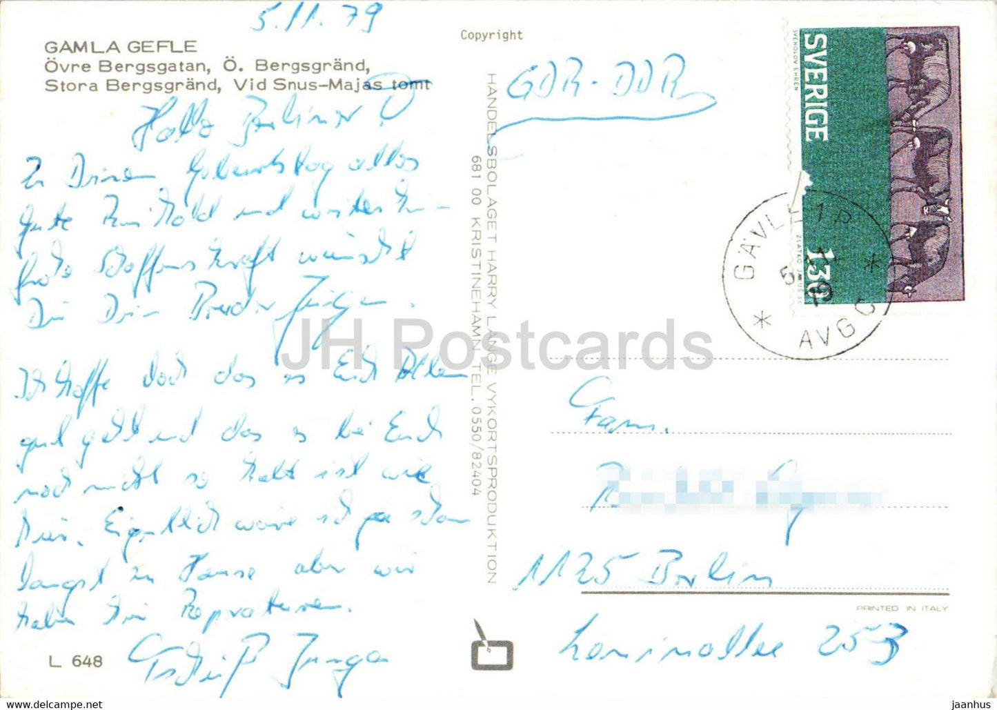 Gamla Gefle - Ovre Bergsgatan - Stora Bergsgrand - 1979 - Suède - d'occasion