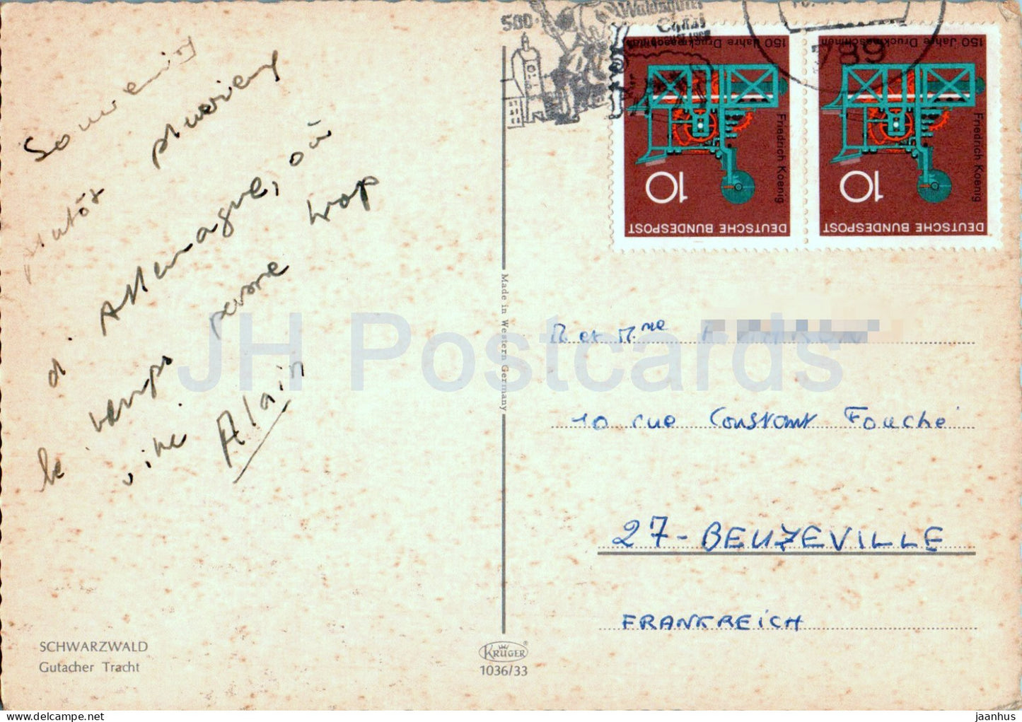 Schwarzwald - Gutachter Tracht - folk costumes - 1036/33 - Germany - used