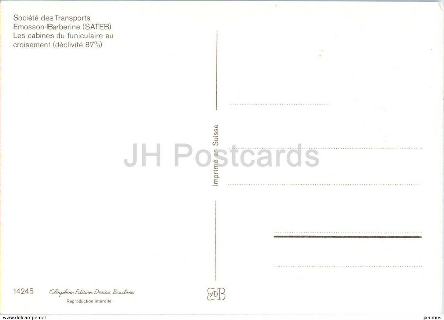Societe des Transports Emosson Barberine - funicular - Switzerland - unused