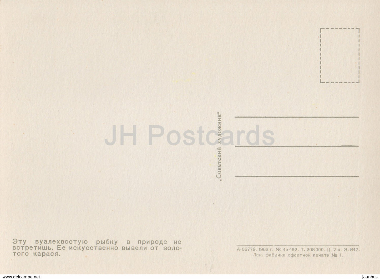 Poisson - poissons - Zoo de Moscou - 1963 - Russie URSS - inutilisé