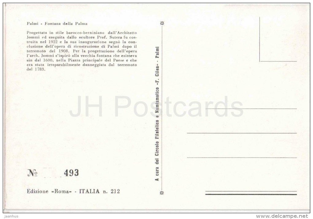 Fontana della Palma - Palmi - Reggio Calabria - Calabria - 493 - Italia - Italy - unused - JH Postcards