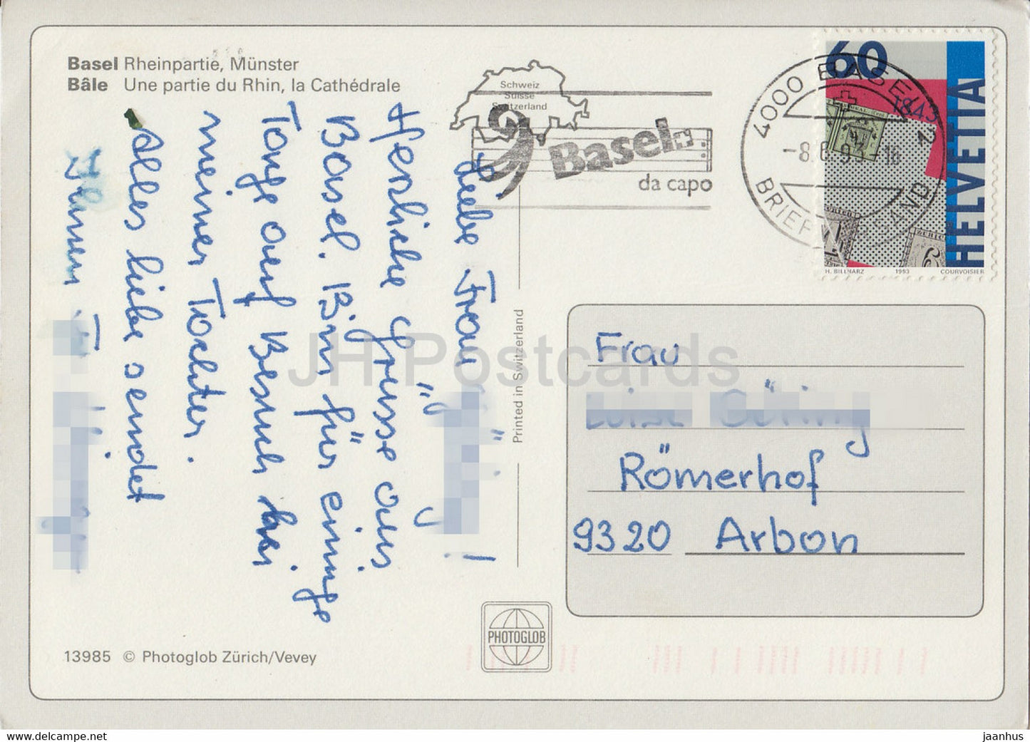 Basel - Basle - Rheinpartie - Munster - bridge - 1993 - Switzerland - used