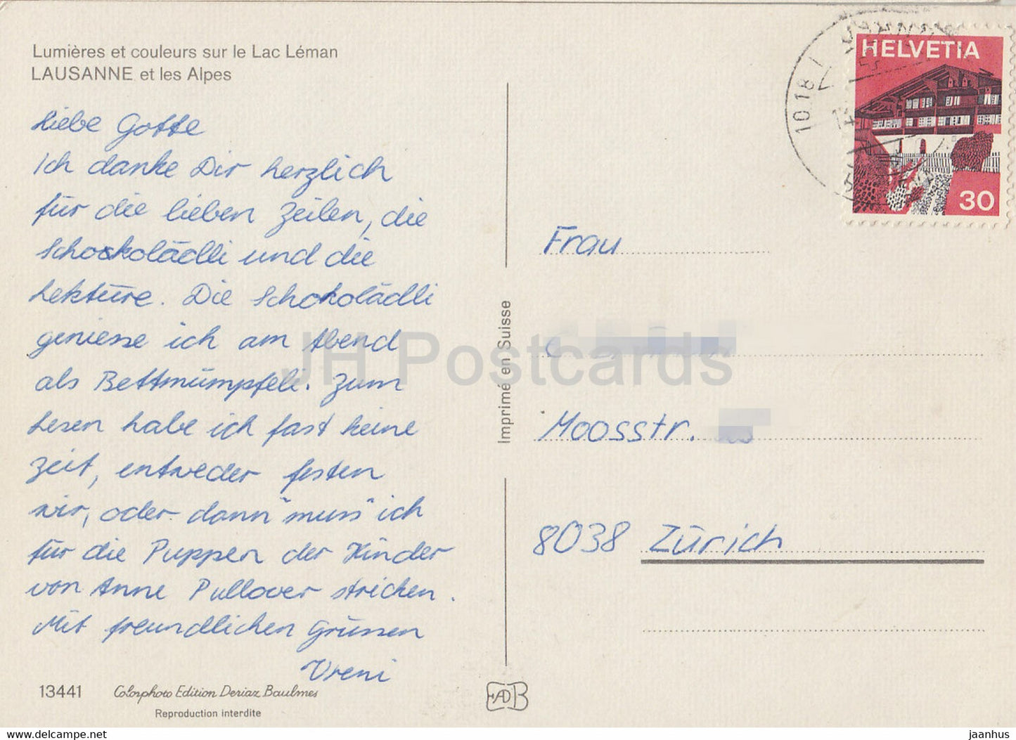 Lumieres et couleurs sur le Lac Leman - Lausanne et les Alpes - 13441 - Switzerland - used