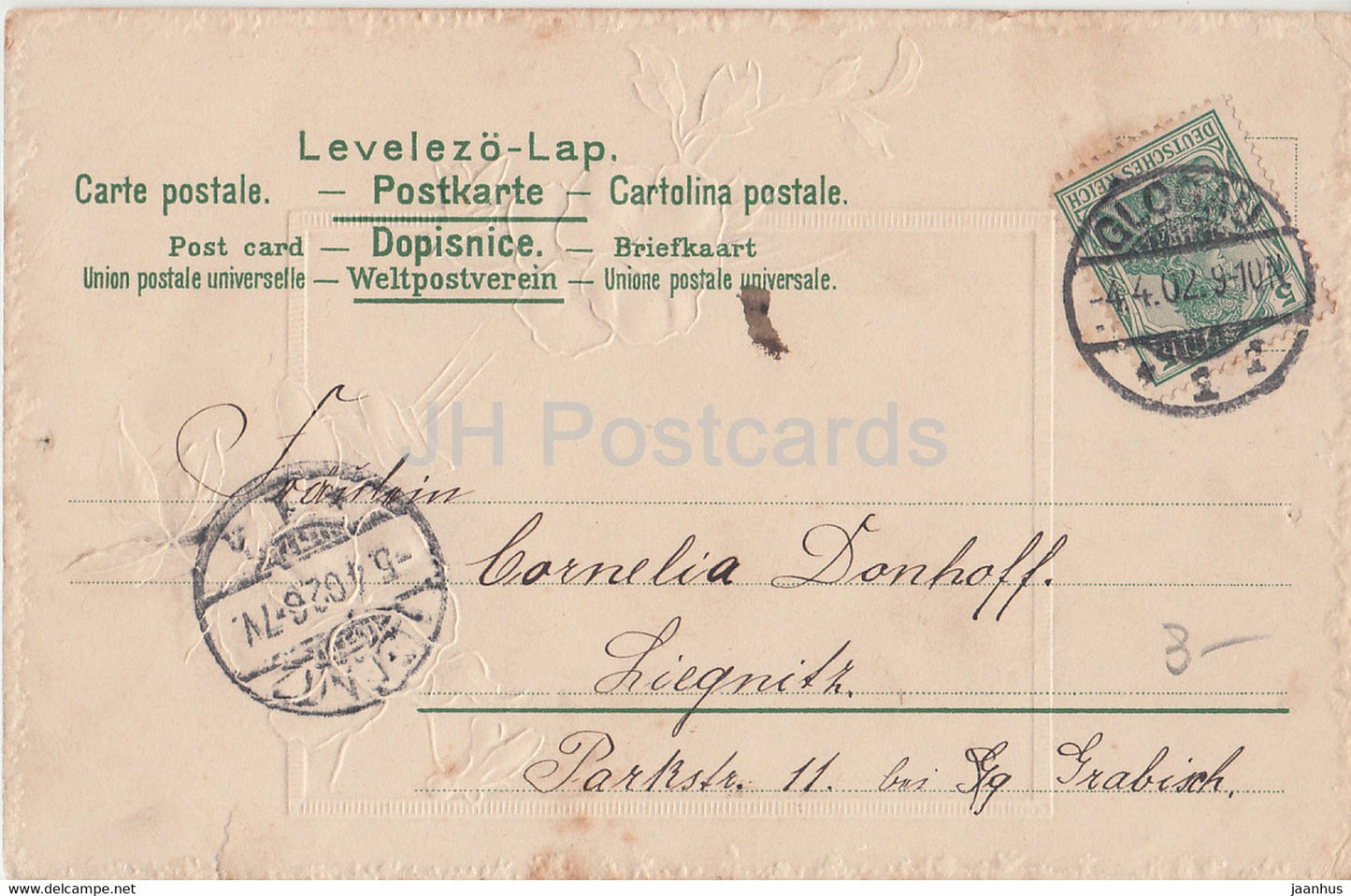 Junge - Blumen - Illustration - Serie Nr. 498 - alte Postkarte - 1902 - gebraucht