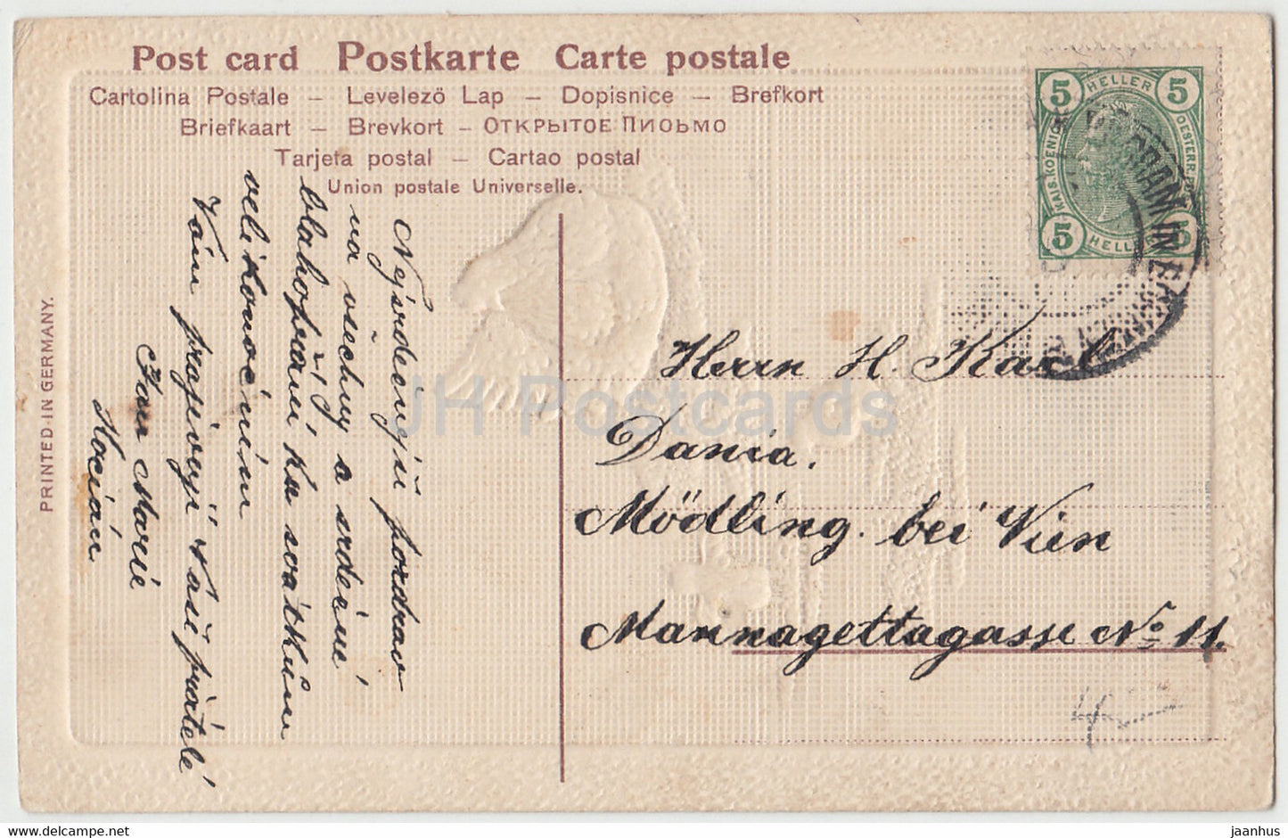 Easter Greeting Card - Vesele Velikonoce - chicken - Ser 350 - old postcard - Germany - used