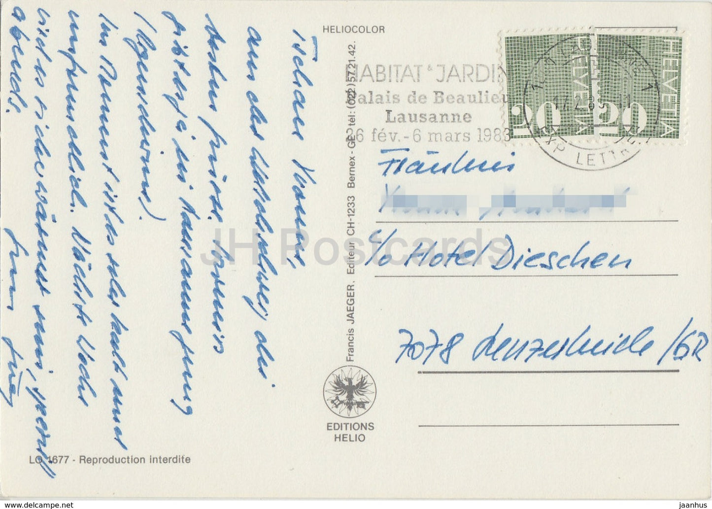 Souvenir de Lausanne Ouchy - port - cathédrale - 1983 - Suisse - occasion