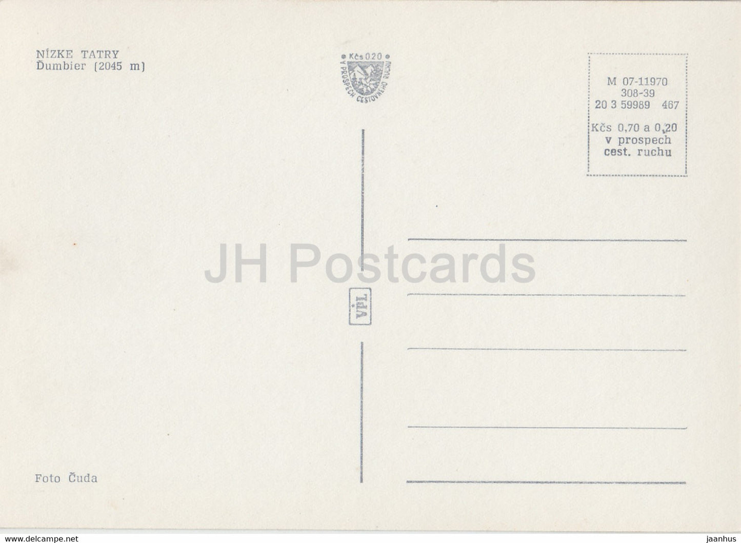 Nizke Tatry - Dumbier 2045 m - Czechoslovakia - Slovakia - unused