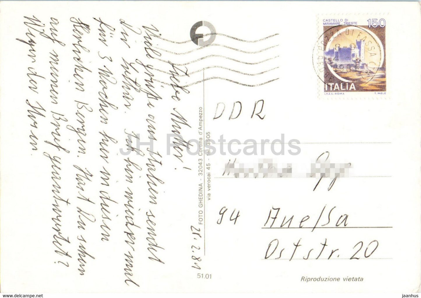 Zona sciistica CIAMPAC Skigebiet - ski - téléphérique - 1981 - Italie - utilisé