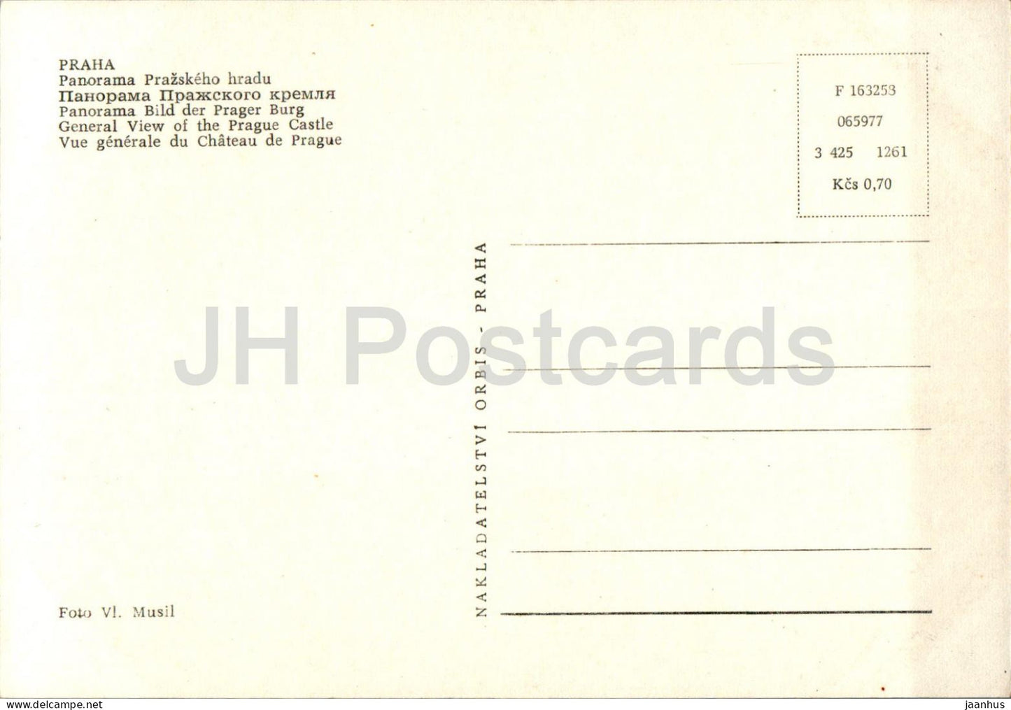 Praha - Prague - Panorama Prazskeho Hradu - Vue générale du Château de Prague - République Tchèque - Tchécoslovaquie - inutilisé