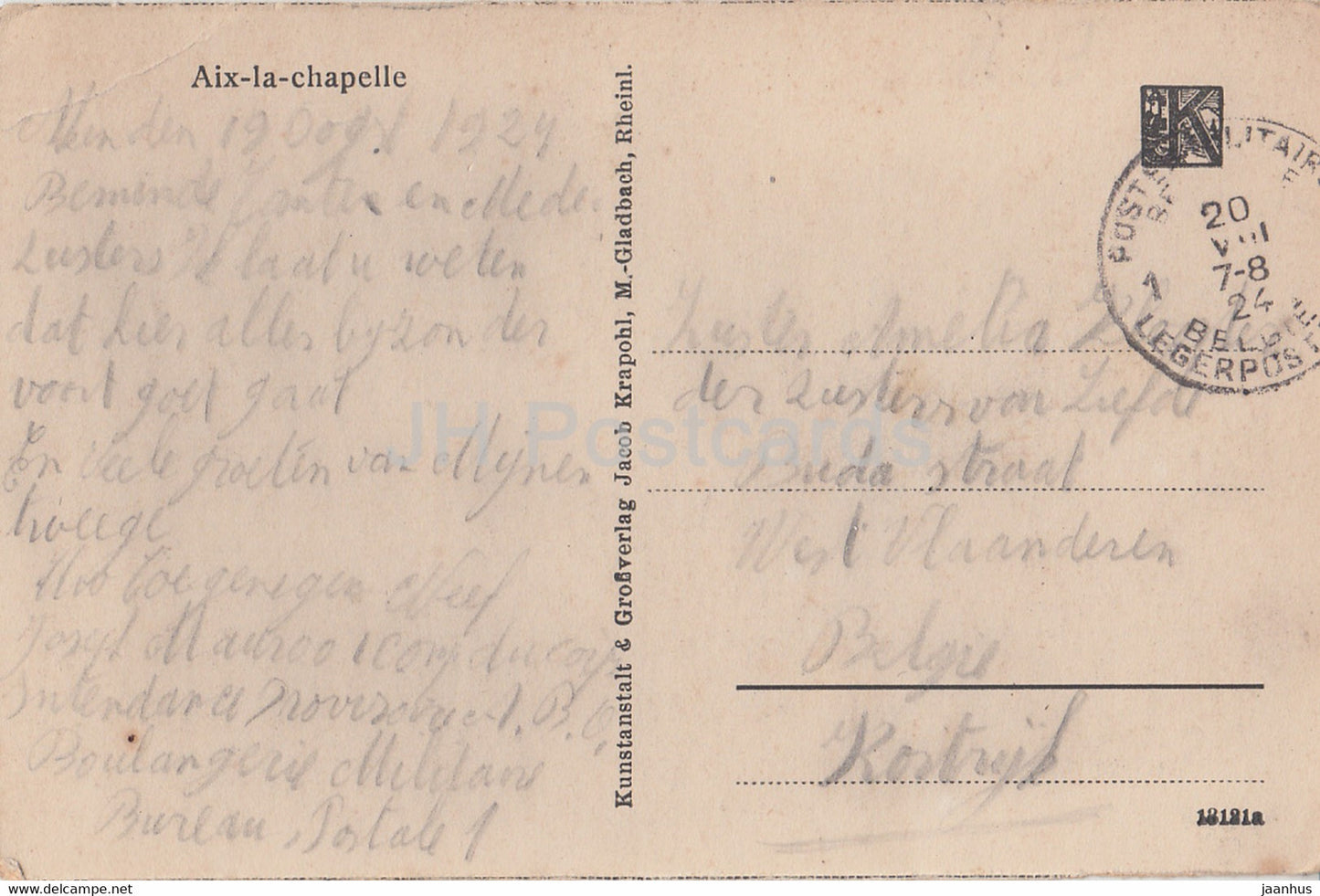 Aachen - Kaiserplatz - Aix La Chapelle - old postcard - 1924 - Germany - used