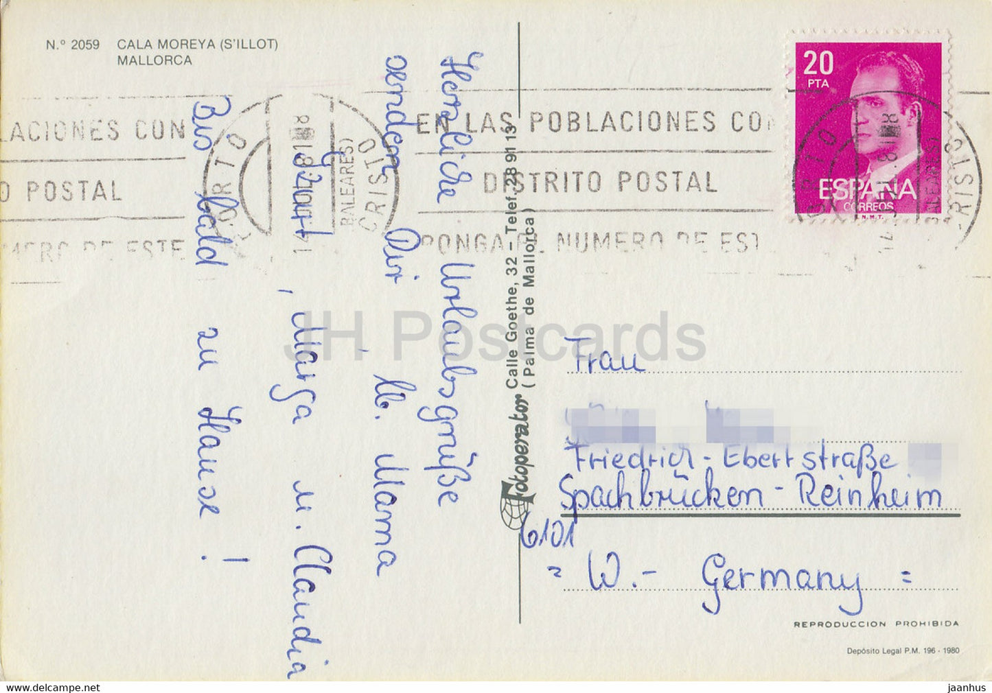 S'Illot - Majorque - Cala Moreya - plage - hôtel - multiview - 2059 - 1981 - Espagne - occasion