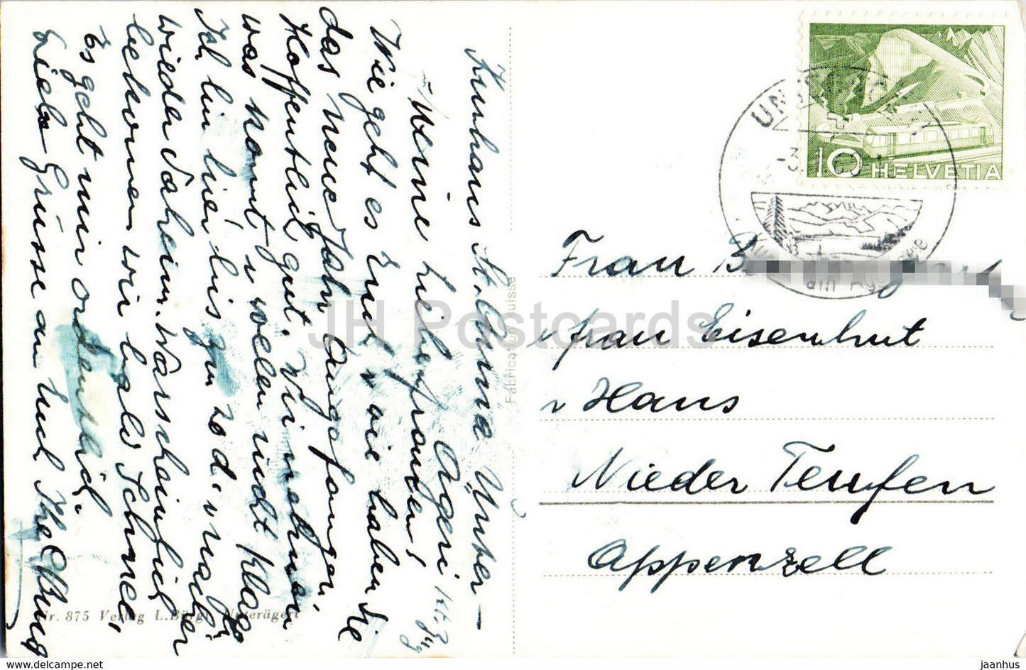 Unter Aegeri - 875 - old postcard - Switzerland - used