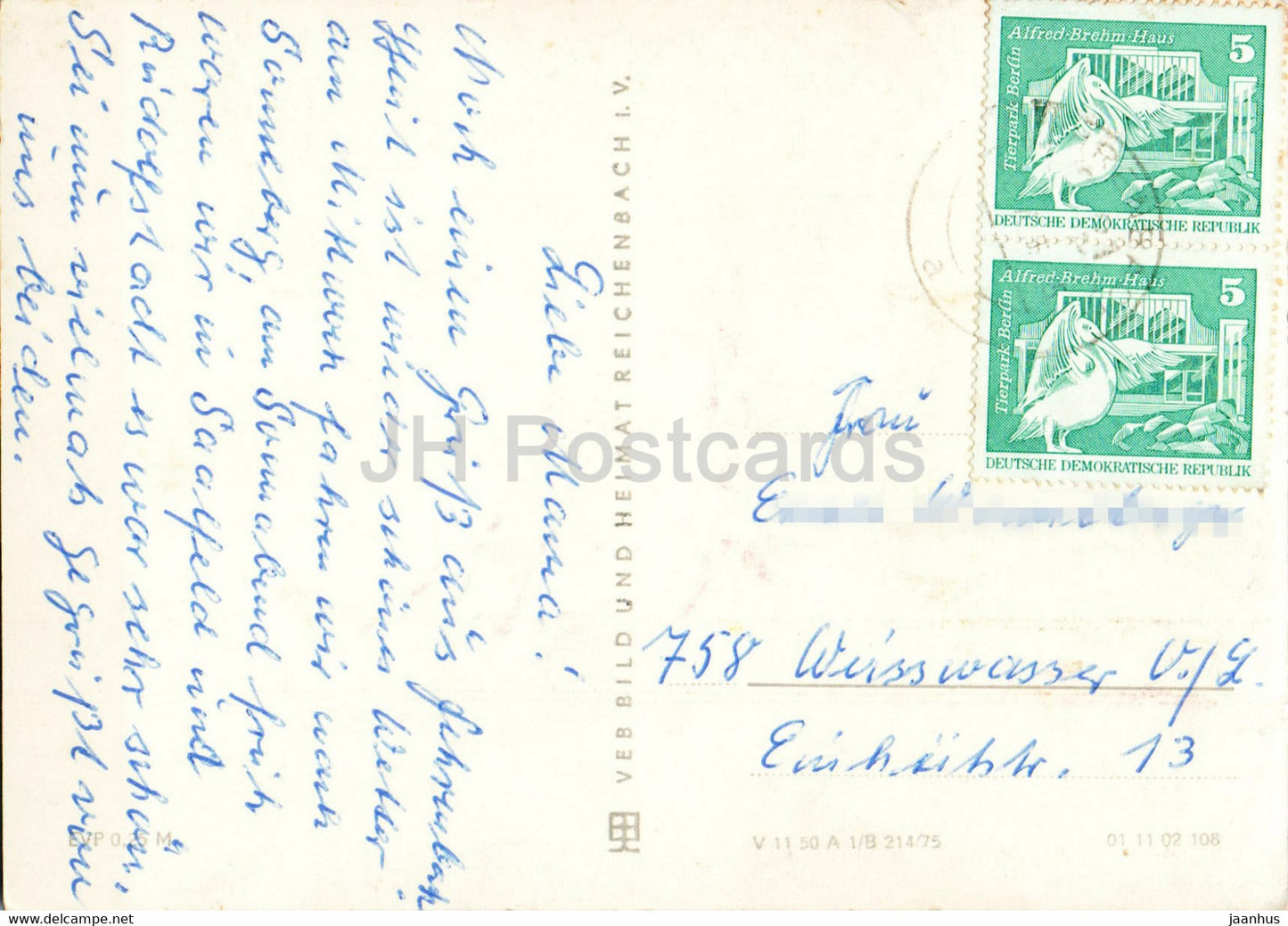 Hohenluftkurort Fehrenbach - Thur - 750 m - old postcard - Germany DDR - used