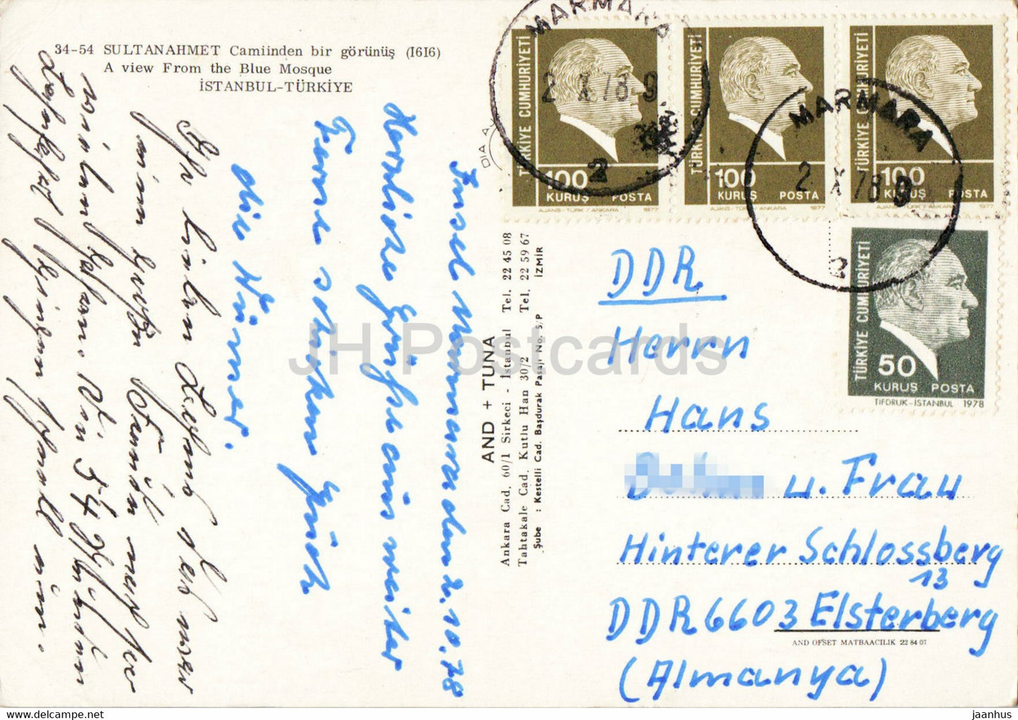 Istanbul - Une vue depuis la Mosquée Bleue - ET - 1978 - Turquie - occasion