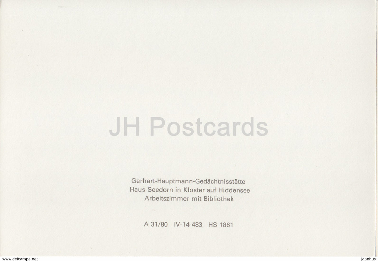 Hiddensee - Arbeitszimmer mit Bibliothek - Gerhart Hauptmann Gedachtnisstatte - memorial - writer - DDR Germany - unused