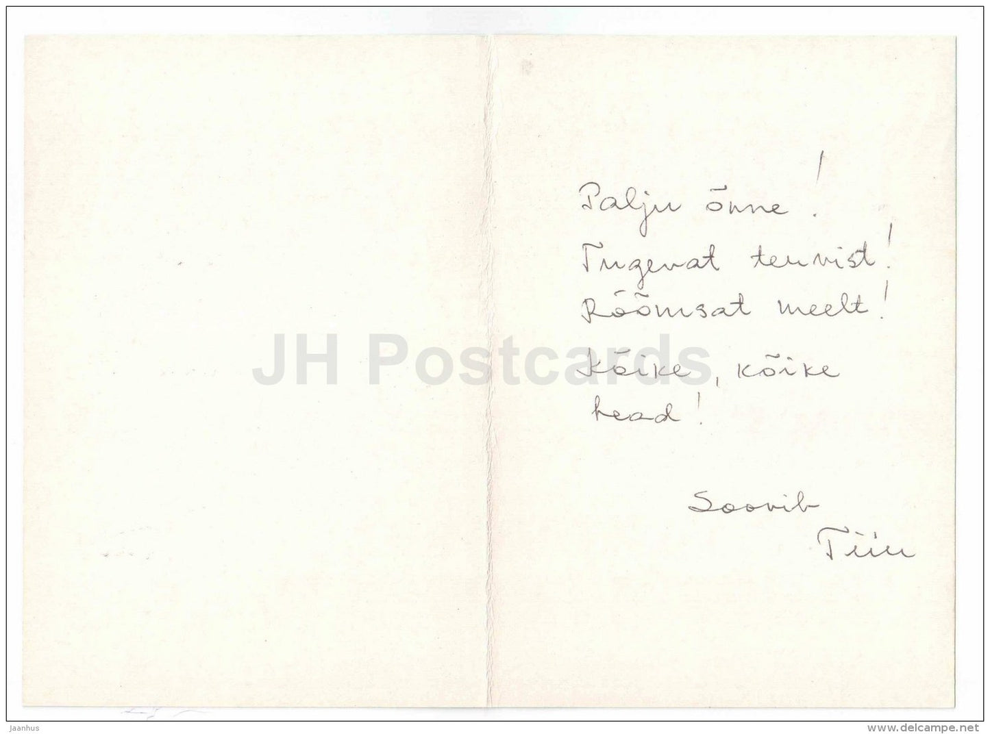 Handmade Christmas greeting card - candle - Estonia - used - JH Postcards