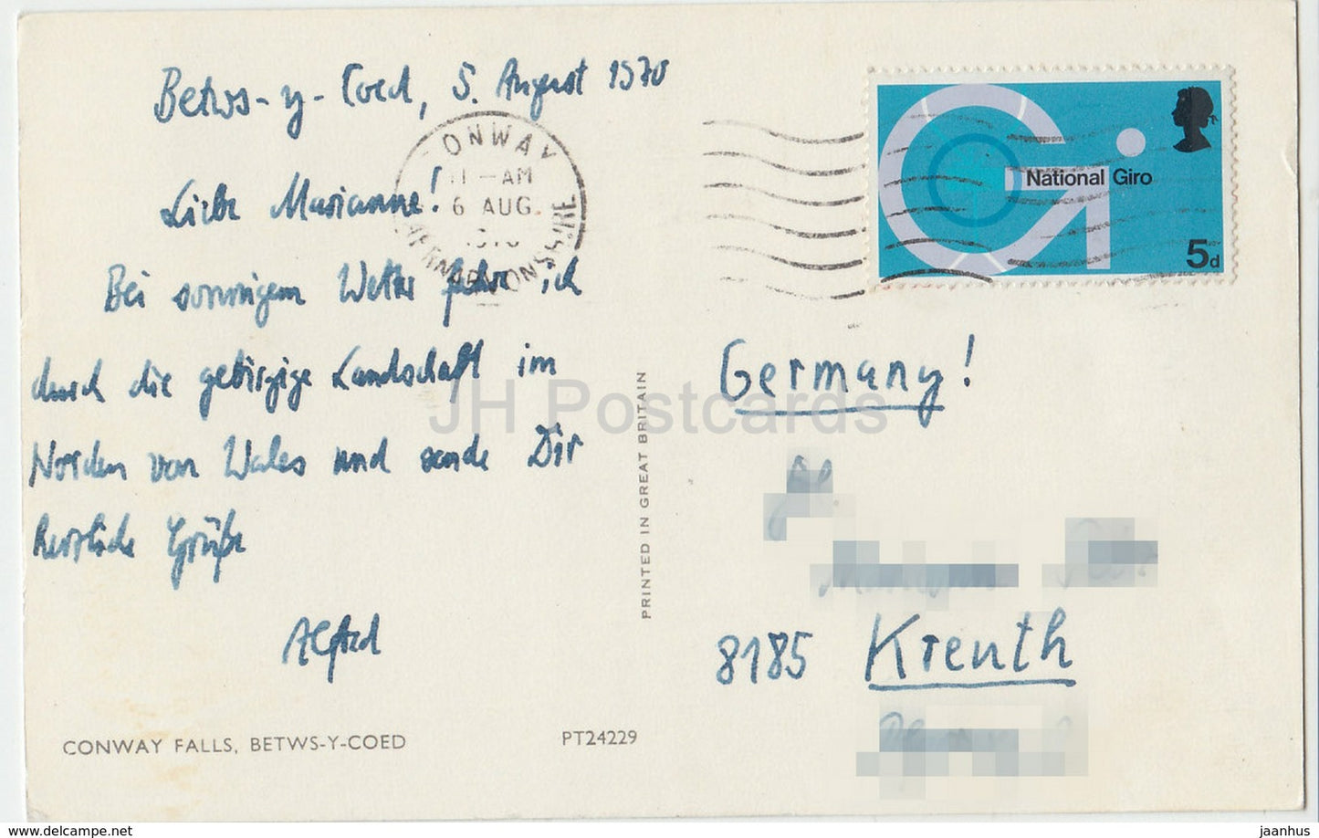 Betws-Y-Coed - Conway Falls - PT24229 - 1970 - Royaume-Uni - Pays de Galles - d'occasion